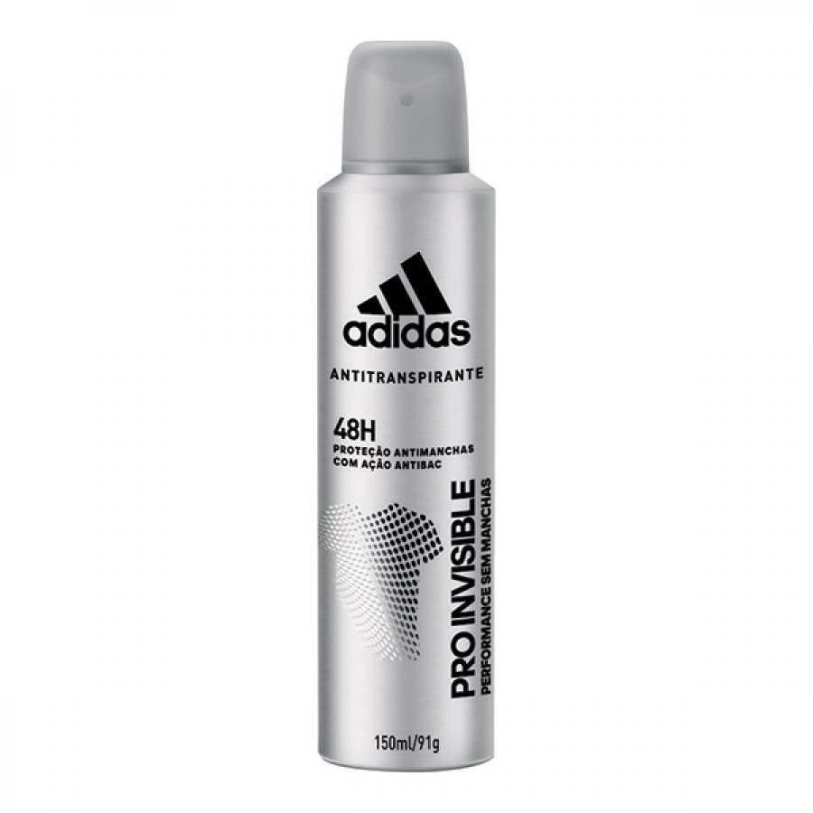 Desodorante Masculino Adidas pro invisible, aerossol, 150mL - Drogaria Poupa Centro