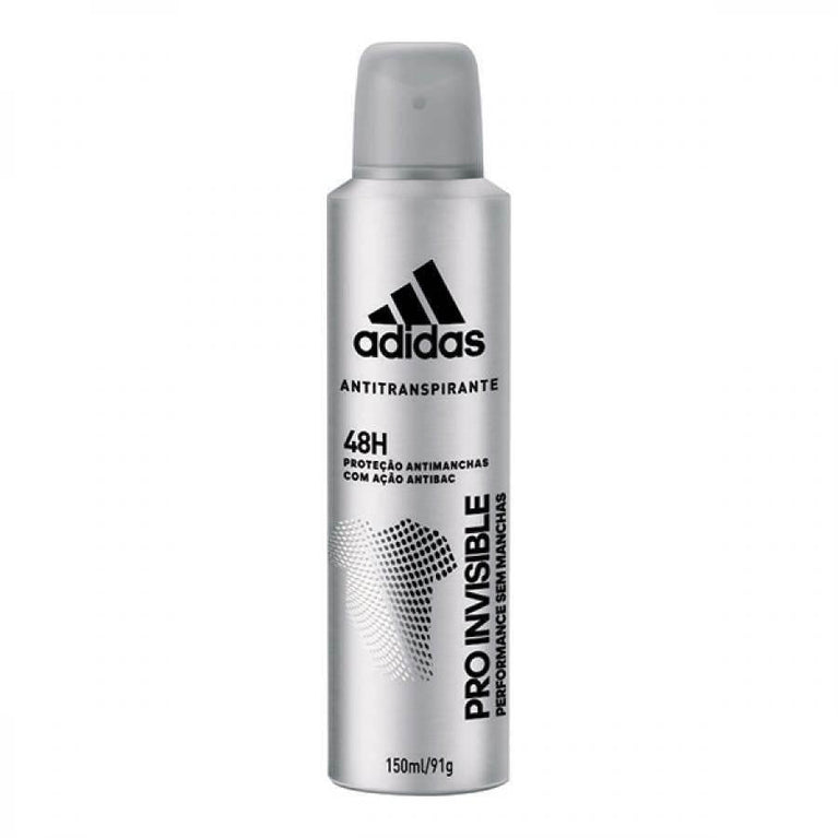 Desodorante Masculino Adidas pro invisible, aerossol, 150mL - Drogaria Poupa Centro