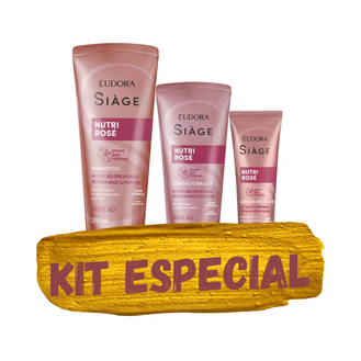 Kit Eudora Siàge Nutri Rosé Shampoo+Condicionador+Leave In