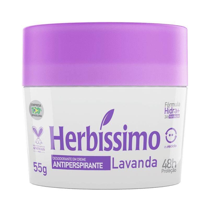 Creme Desodorante Antiperspirante Lavanda 55g - Herbissimo - Drogaria Poupa Centro