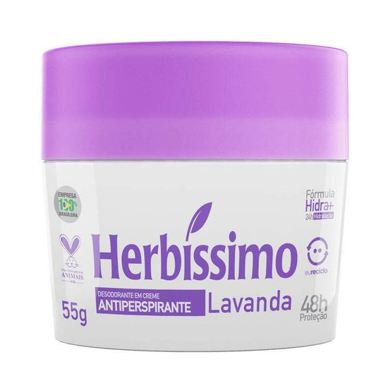 Creme Desodorante Antiperspirante Lavanda 55g - Herbissimo - Drogaria Poupa Centro