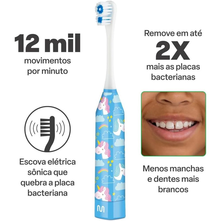 Escova Dental Multilaser Elétrica Infantil Health Pro, Multilaser, HC081, Multicor, Tamanho Único