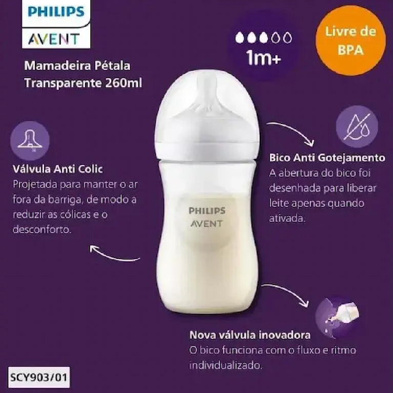 Mamadeira Pétala 3.0 260Ml +1M Girafa Philips Avent