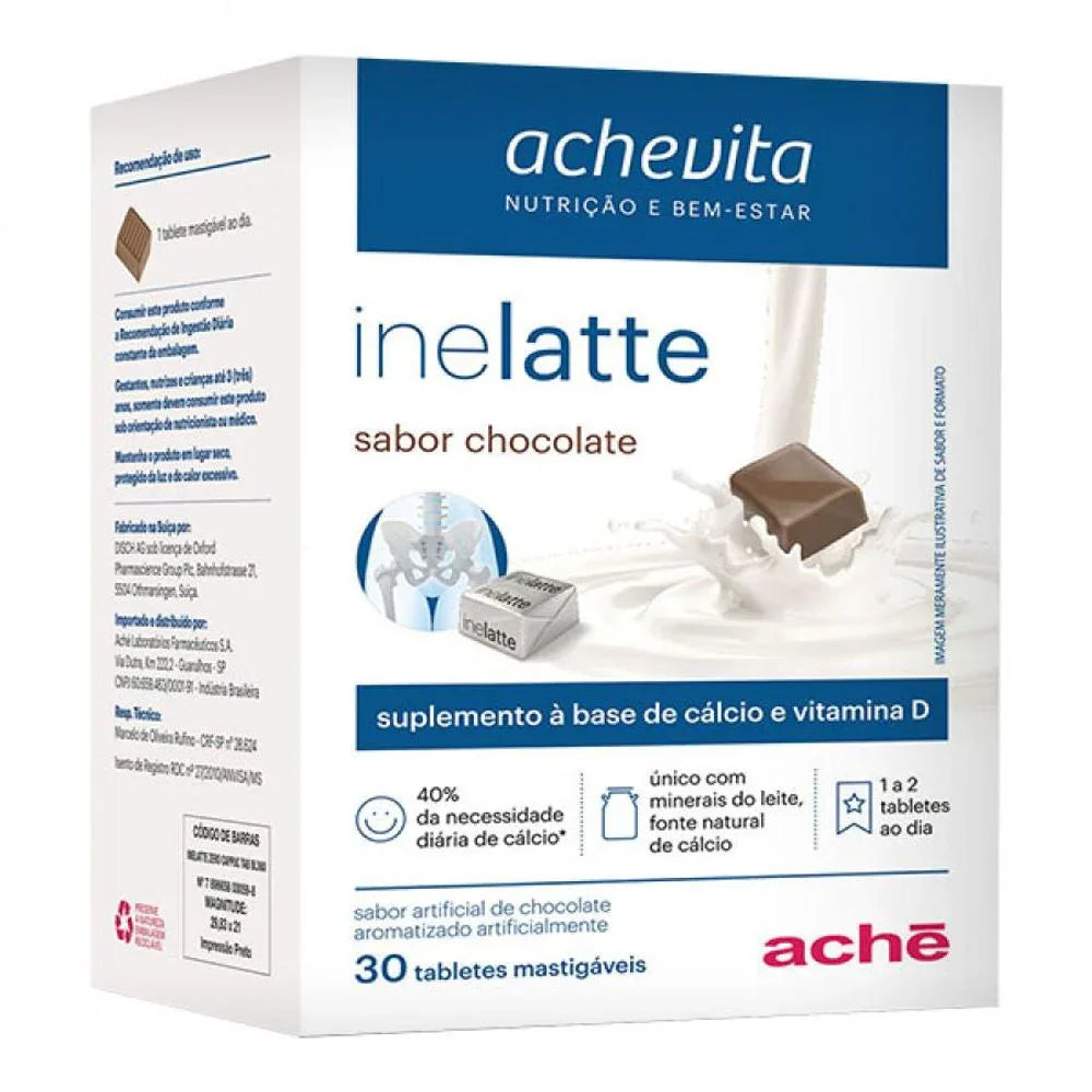 Inelatte Zero Açúcar Sabor Chocolate - 30 Tabletes