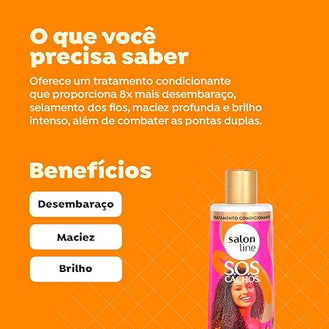 Salon Line, Condicionador, SOS Cachos, De Repente Pronta, Vegano - Para Cabelos Cacheados e Crespos, 500ml