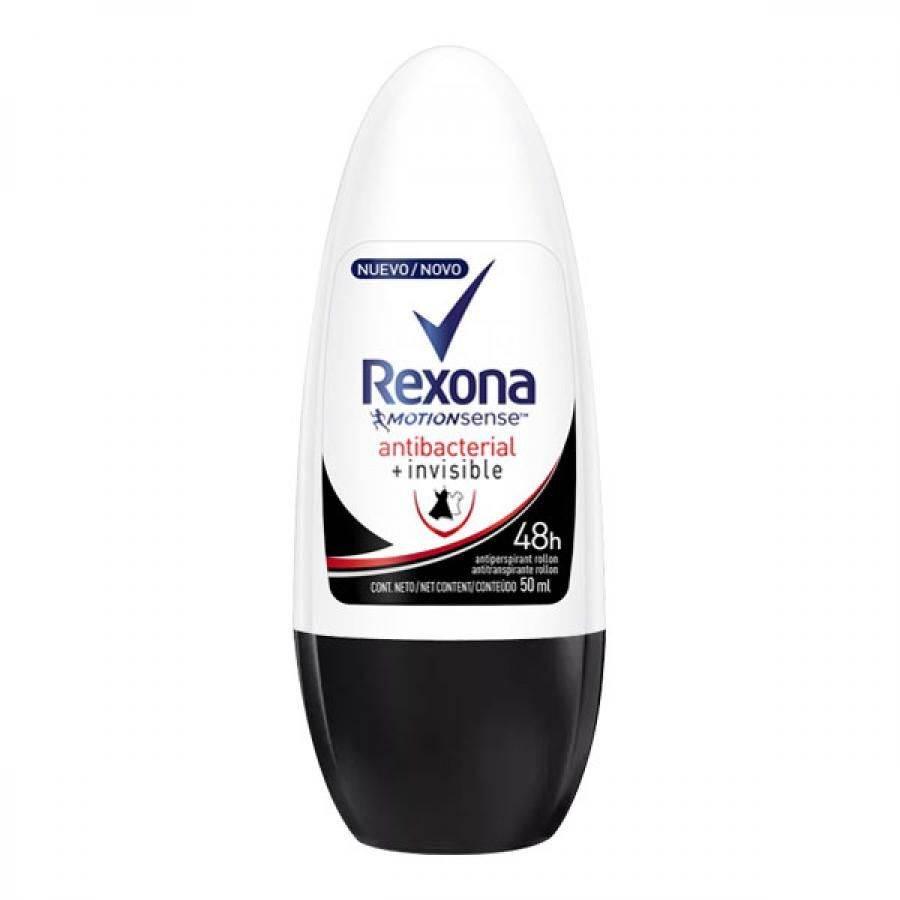 Desodorante Rexona Roll On Feminino Antibacterial Invisible 50ml - Drogaria Poupa Centro