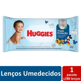 Lenço Umedecido - Huggies Tripla Proteção 88Un