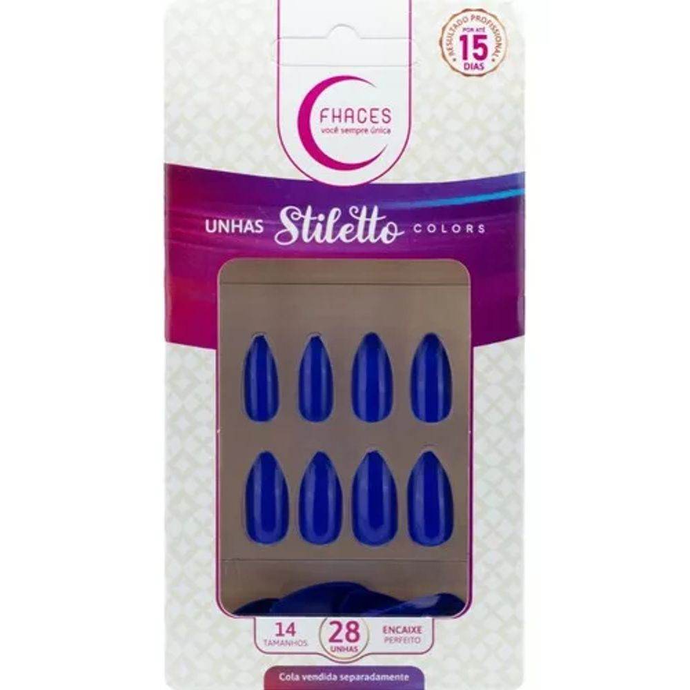 Unhas Stileto Azul Safira Fhaces - Drogaria Poupa Centro