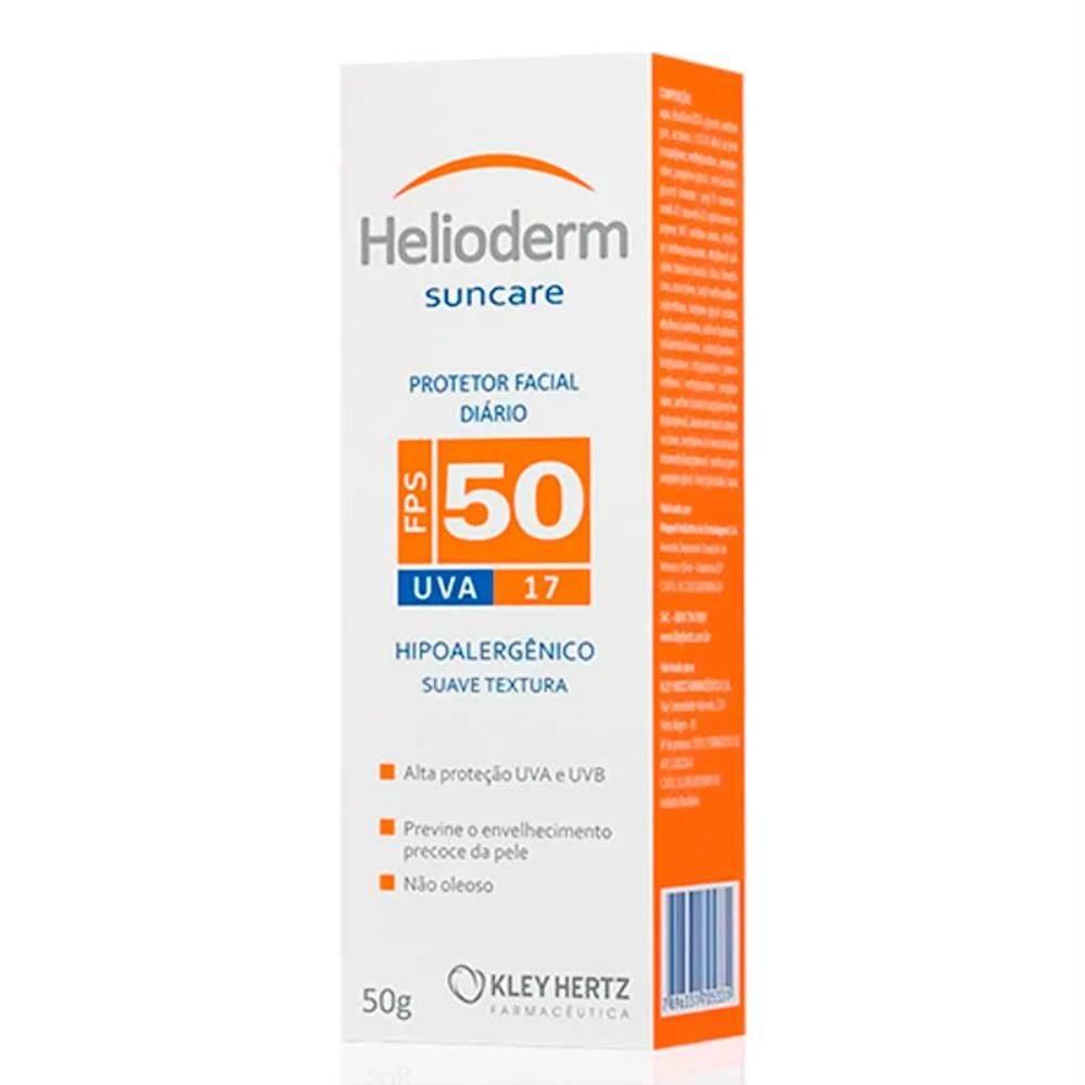 Protetor Solar Facial FPS50 com Cor Helioderm - 50G - Drogaria Poupa Centro