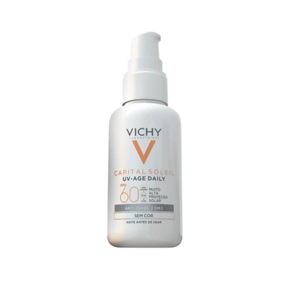 Protetor Solar Facial Vichy UV-Age Daily FPS60 Sem Cor - 40g - Drogaria Poupa Centro