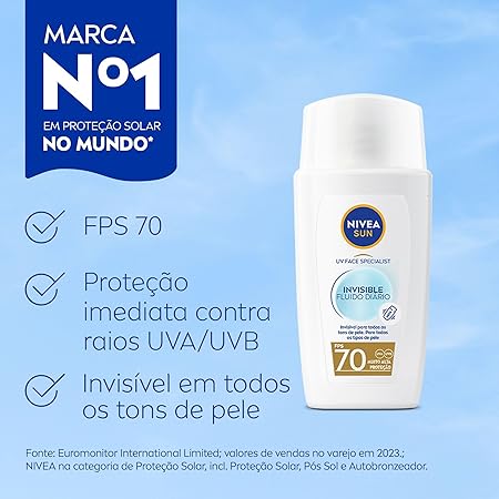 Protetor Solar Facial Nivea Sin Fps 70 40Ml