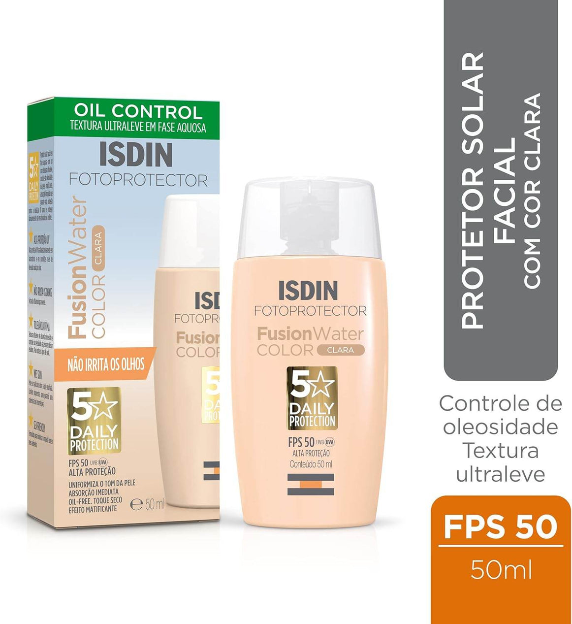 Isdin Fusion Water Clara F50 50Ml - Drogaria Poupa Centro