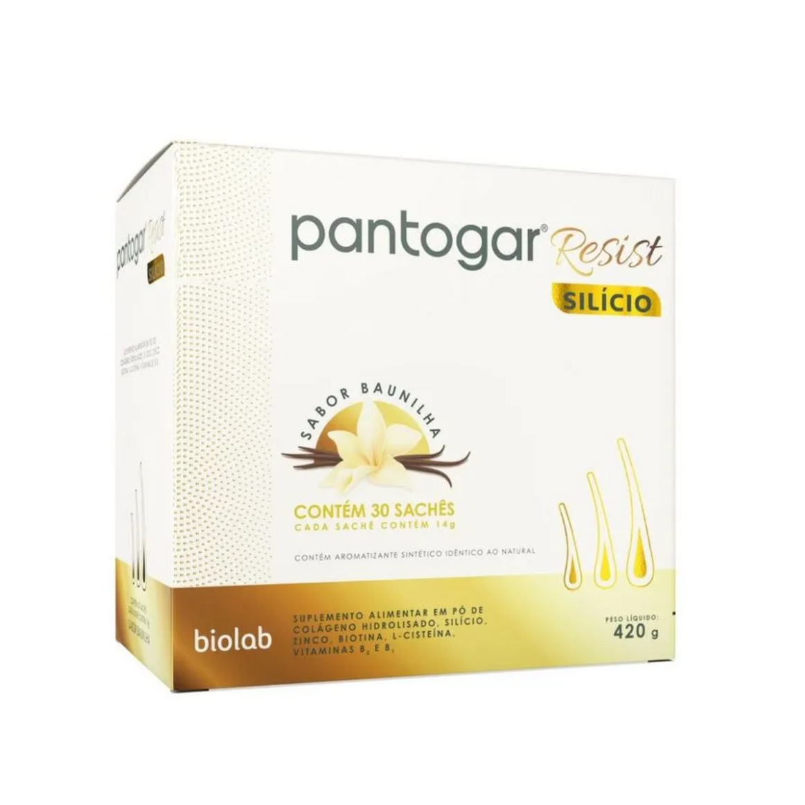 Pantogar Resist Silício 30sachês Baunilha
