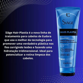 Shampoo Eudora Siage Hair-Plastia 250Ml - Drogaria Poupa Centro