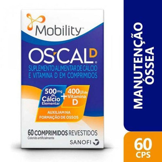 Cálcio 500mg + Vitamina D 400UI Mobility Os-Cal D 60 comprimidos - Drogaria Poupa Centro
