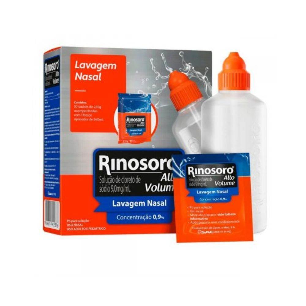 Rinosoro Alto Volume 9,0mg Descongestionante 30 Sachês + Aplicador - Drogaria Poupa Centro