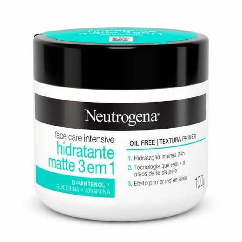 Creme Facial Neutrogena Face Care Intensive Hidratante Matte 3 em 1 100g - Drogaria Poupa Centro