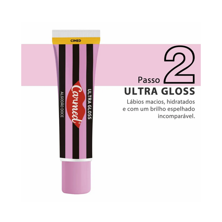 Kit Carmed SOS Hidratante Labial Algodão Doce Esfoliante 10g + Ultra Gloss 10g
