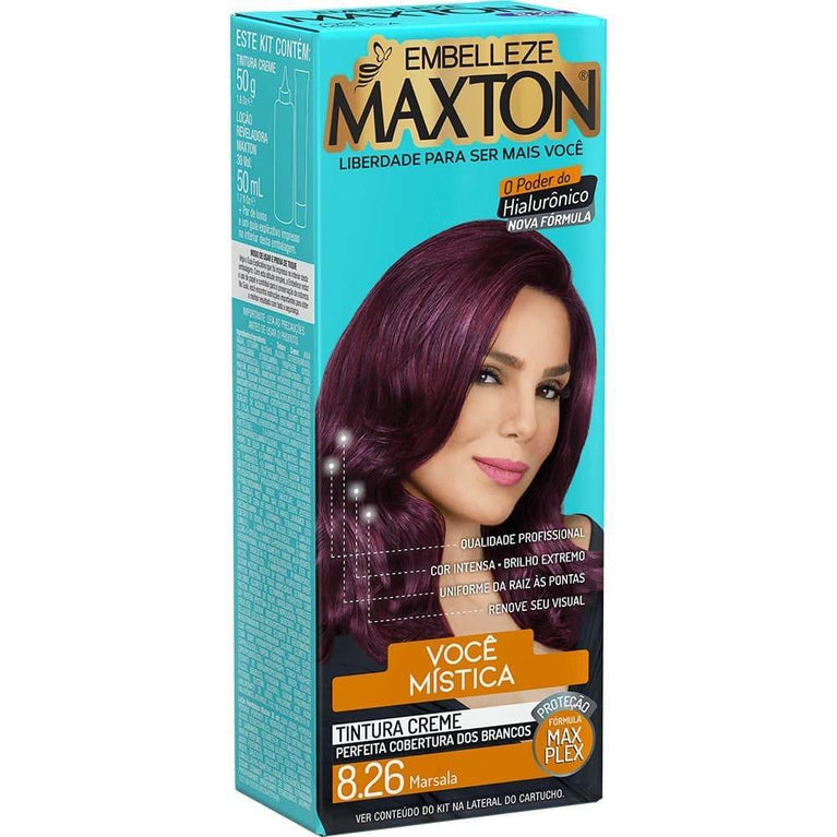 Kit Tintura Maxton Nº8.26 Marsala - Embellezze - Drogaria Poupa Centro