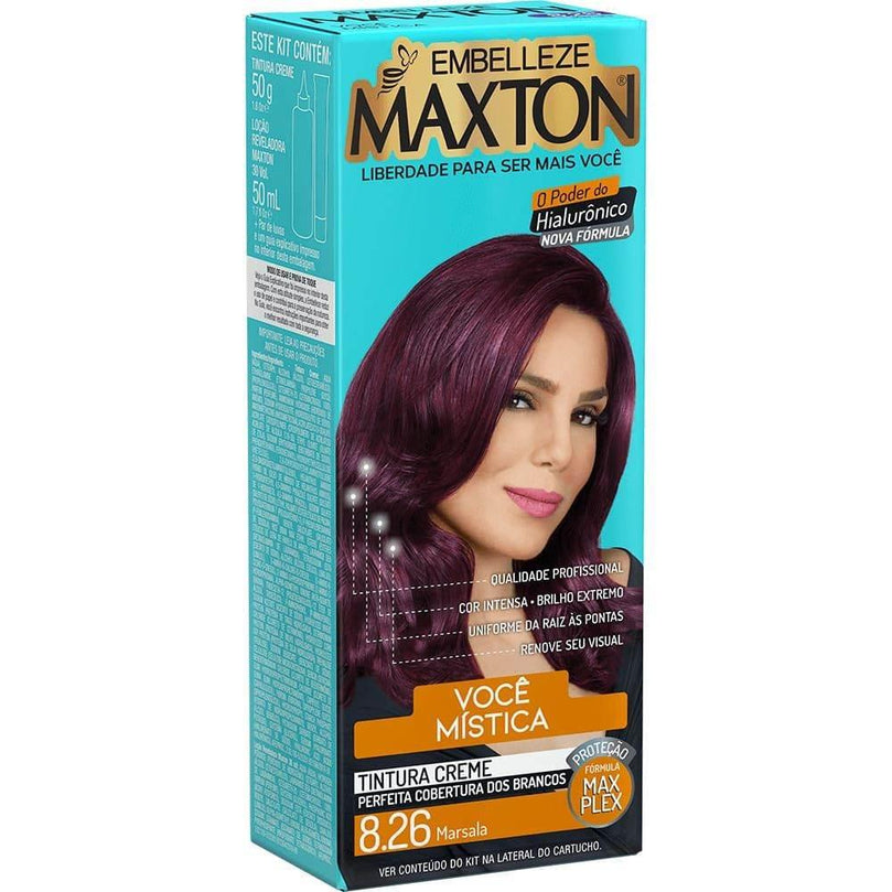 Kit Tintura Maxton Nº8.26 Marsala - Embellezze - Drogaria Poupa Centro