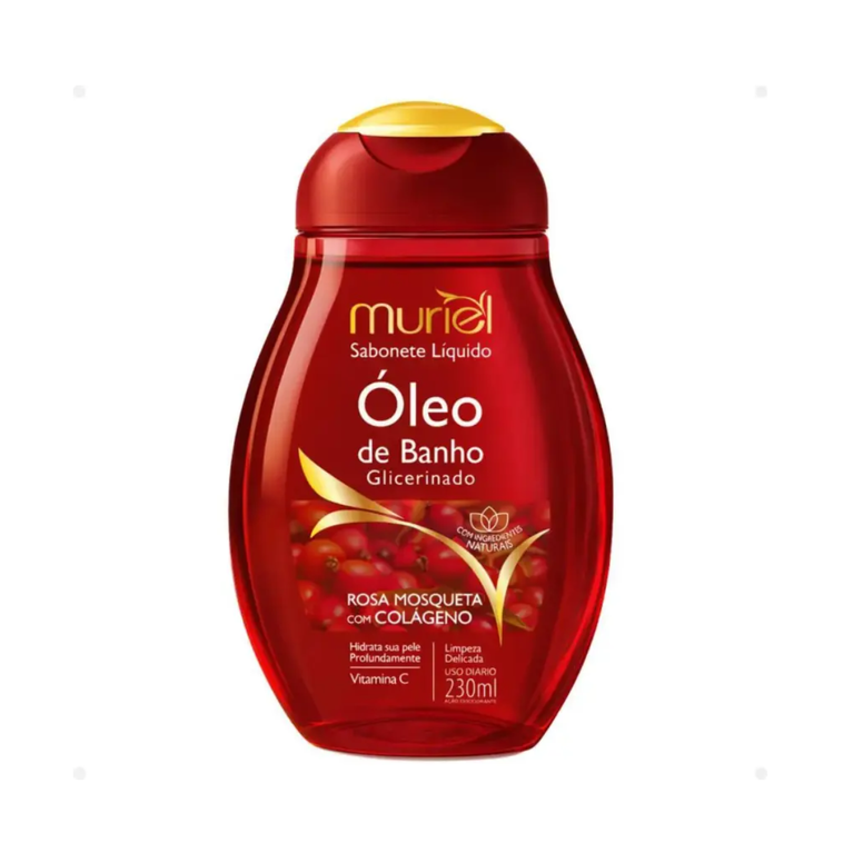 Sabonete Líquido Muriel Óleo de Banho Rosa Mosqueta Colágeno 230ml
