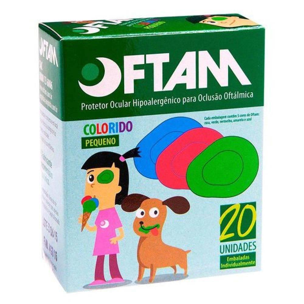 Protetor Ocular Oftam Colorido Pequeno Com 20 Unidades - Drogaria Poupa Centro