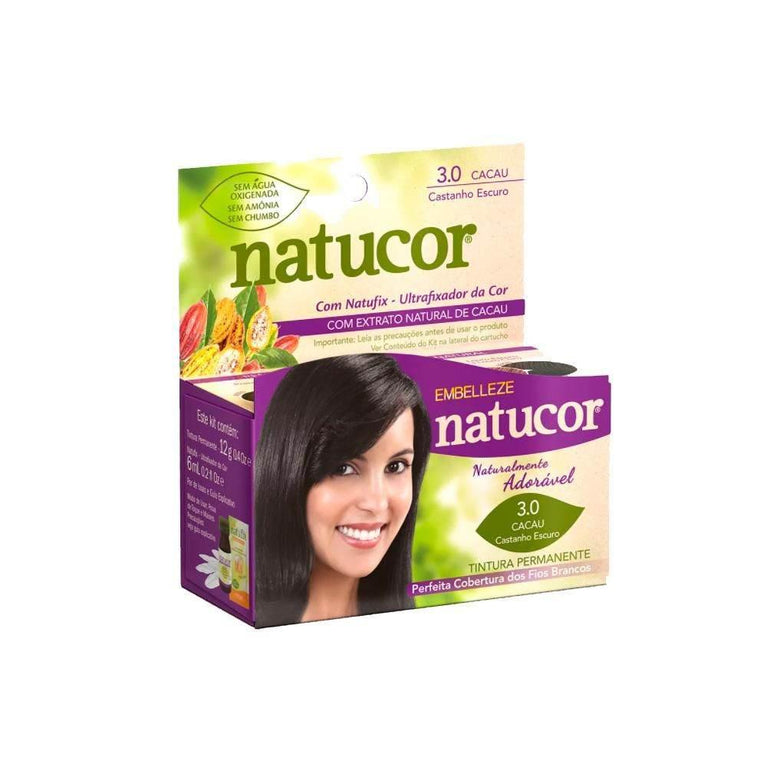 Tinta Natucor Vegana Nº3.0 Castanho Escuro - 12G - Drogaria Poupa Centro