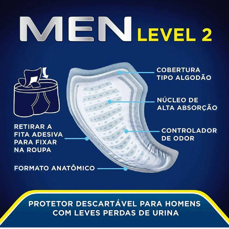 Absorvente Protetor Masculino Tena Men Active Fit 10 unidades