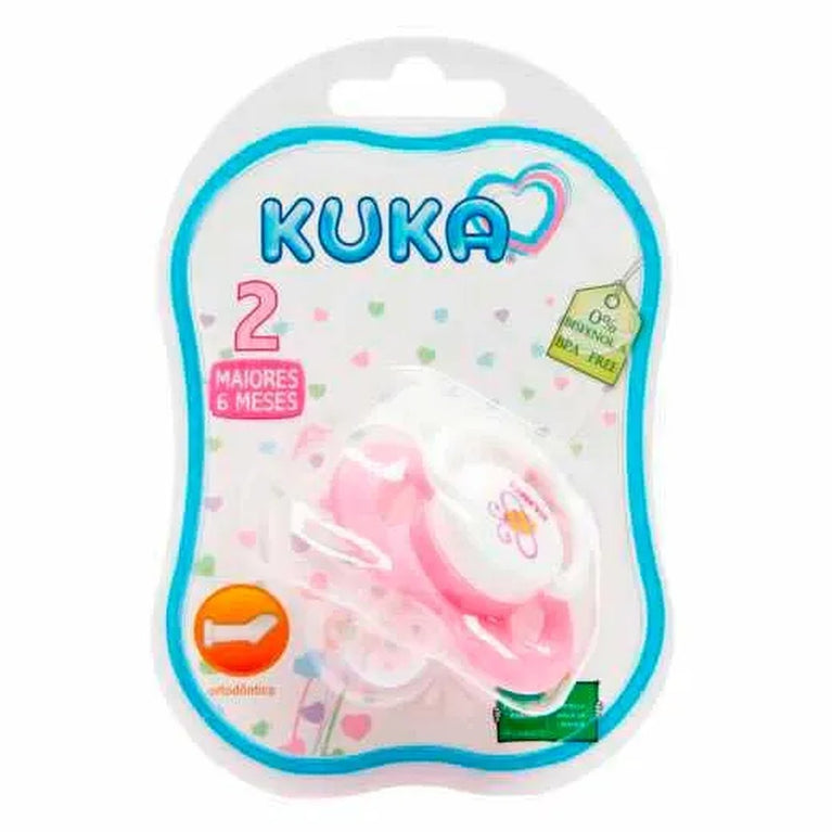 Chupeta Kuka Ortodôntica Rosa 6+ Meses