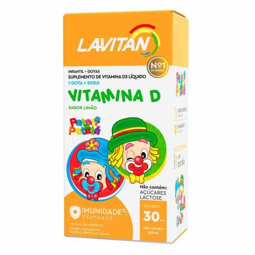 Lavitan Kids Vitamina D Em Gotas Sabor Limão Com 30ml