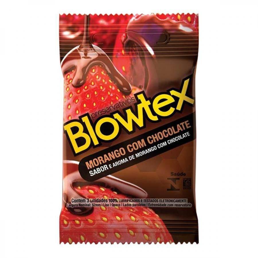 Preservativo Blowtex Morango Com Chocolate Com 3 Unidades - Drogaria Poupa Centro