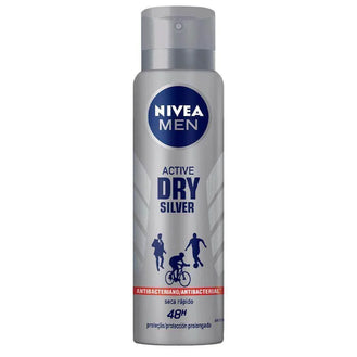 Desodorante Nivea Aerosol Masculino Active Dry Silver 150Ml - Drogaria Poupa Centro