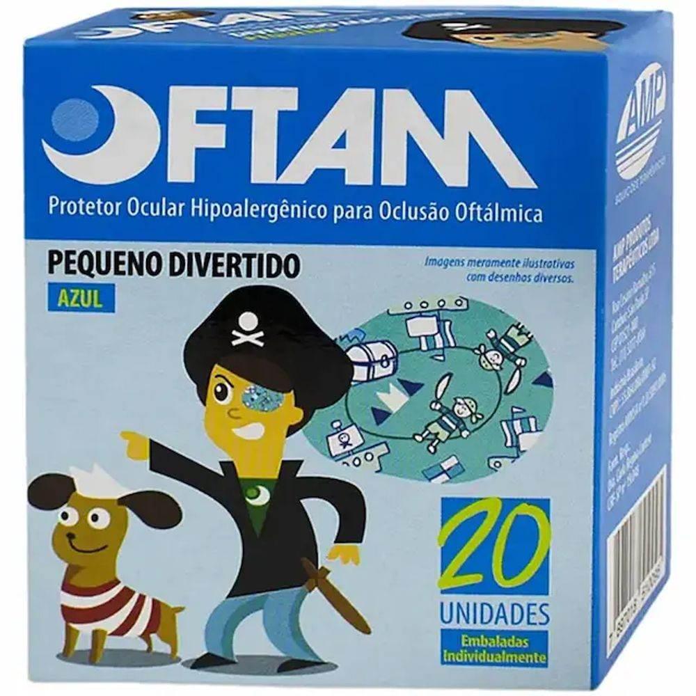 Protetor Ocular Divertido Oftam AZul Tam P Com 20 Unidades - Drogaria Poupa Centro