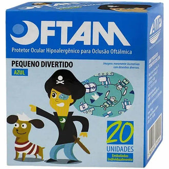 Protetor Ocular Divertido Oftam AZul Tam P Com 20 Unidades - Drogaria Poupa Centro