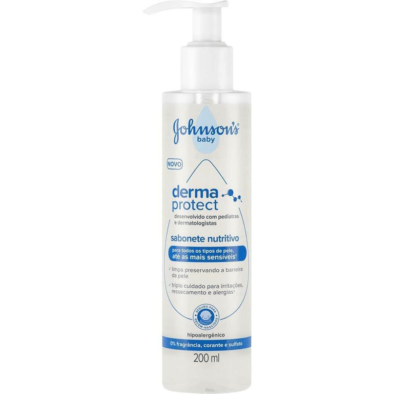 Sabonete Líquido Johnson's Baby Derma Protect - 200ml - Drogaria Poupa Centro