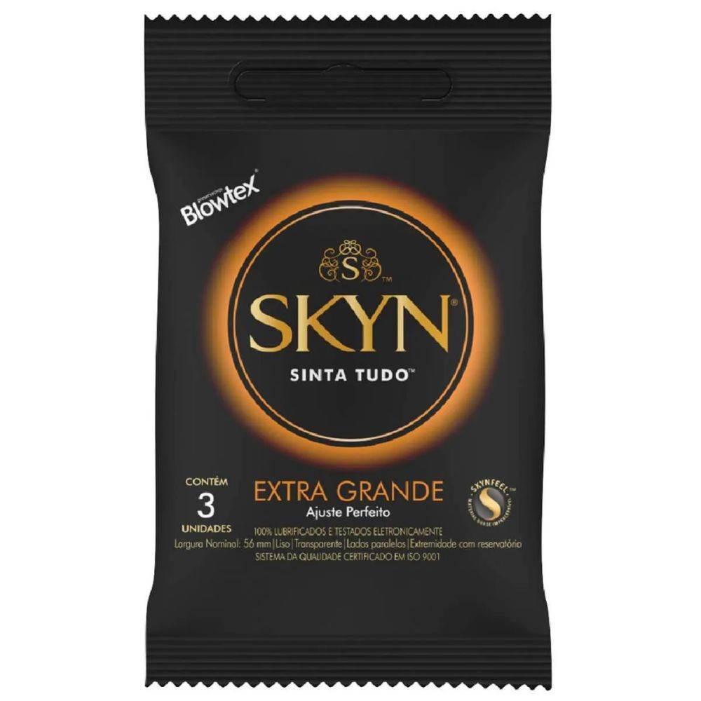 Preservativo Blowtex Skyn Extra Grande Com 3 Unidades - Drogaria Poupa Centro
