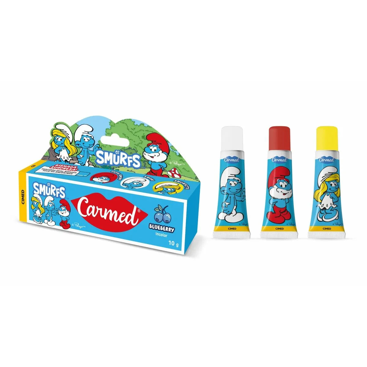 Hidratante Labial Carmed Os Smurfs Blueberry Incolor 10g