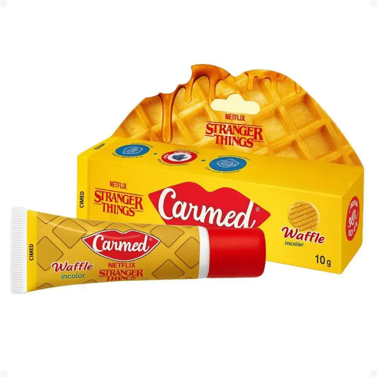 KIT COM 3 Hidratante Labial Carmed Netflix Stranger Things Waffle Incolor 10G
