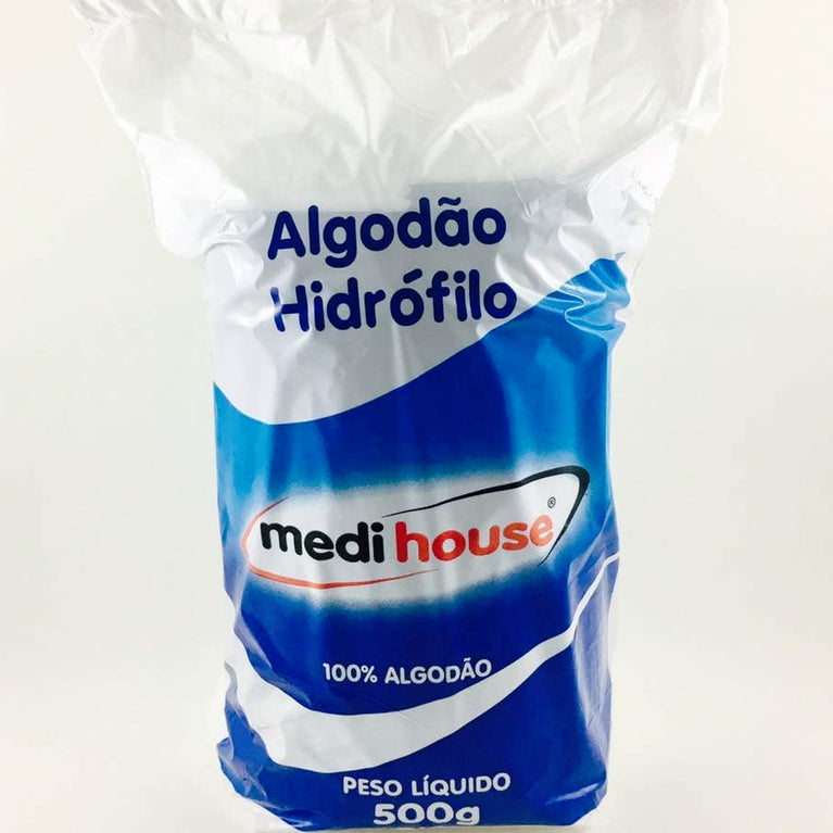 Algodão Hidrófilo em Rolo 500g Medi House 100% Puro