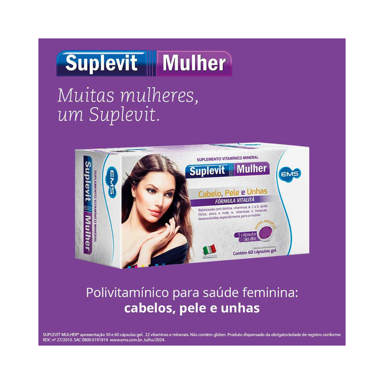 Suplevit Mulher 30 cápsulas gel EMS