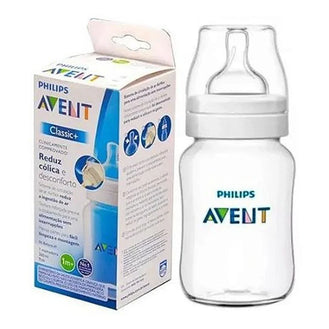 Mamadeira Classic 260ml Anticólica Transparente - Philips Avent