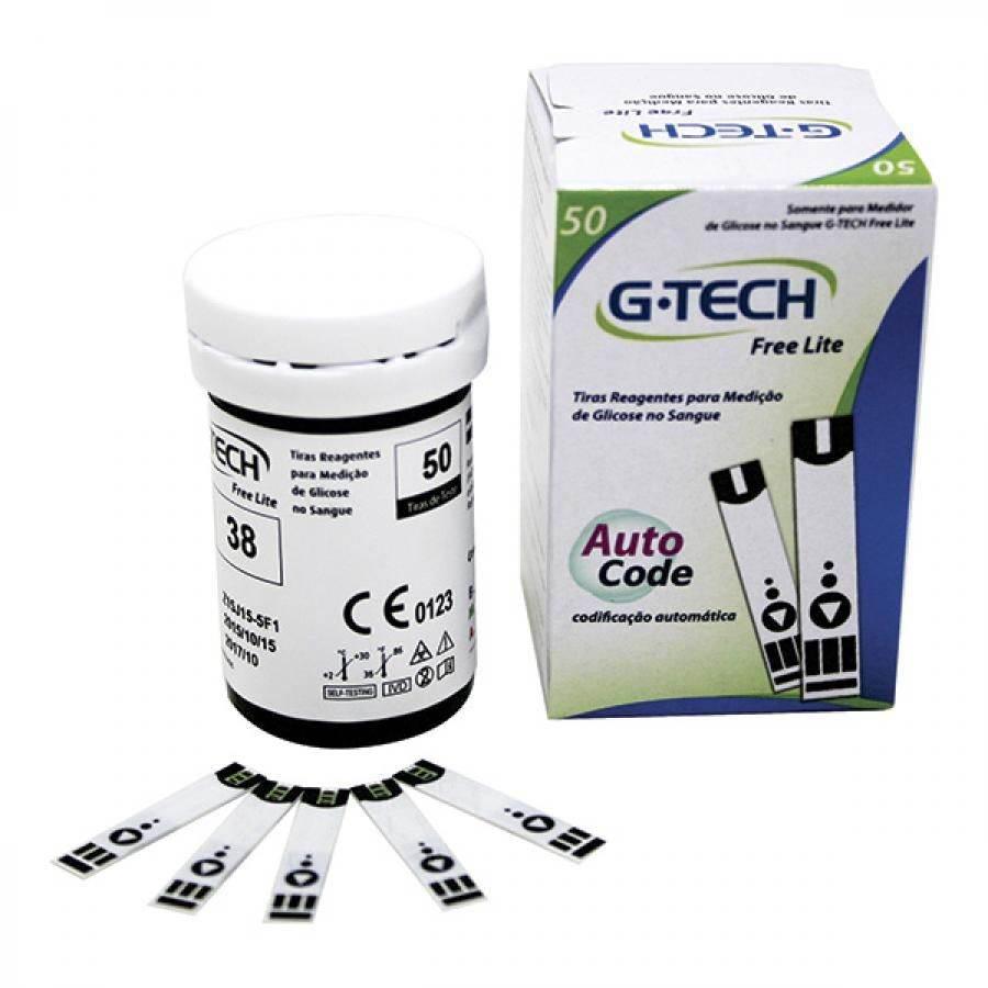 Tiras G-tech Lite Free 1 Com 50 Unidades - Drogaria Poupa Centro