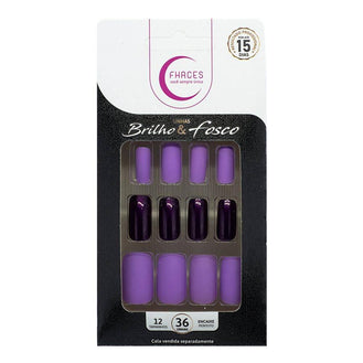 Unhas Fhaces Brilho/ Fosco Lilas - 36 Unidades - Drogaria Poupa Centro