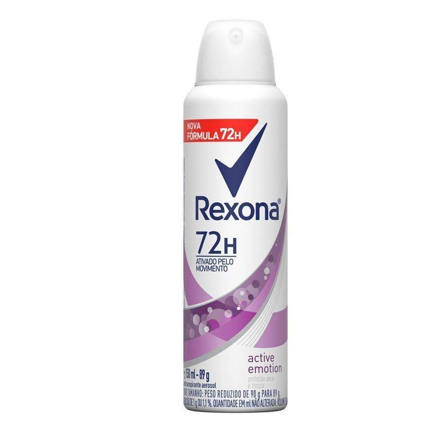 Desodorante Aerosol Rexona Active Emotion 72H 150ml - Drogaria Poupa Centro