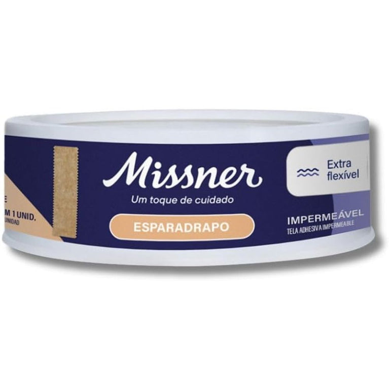 Esparadrapo Impermeável Bege Missner - 1 Unidade - 1,2cm X 4,5m