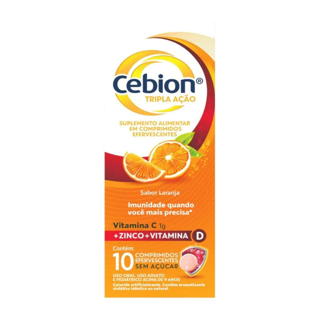 Cebion Laranja Tripla Ação 30 Comprimidos Efervescentes 1g - Drogaria Poupa Centro