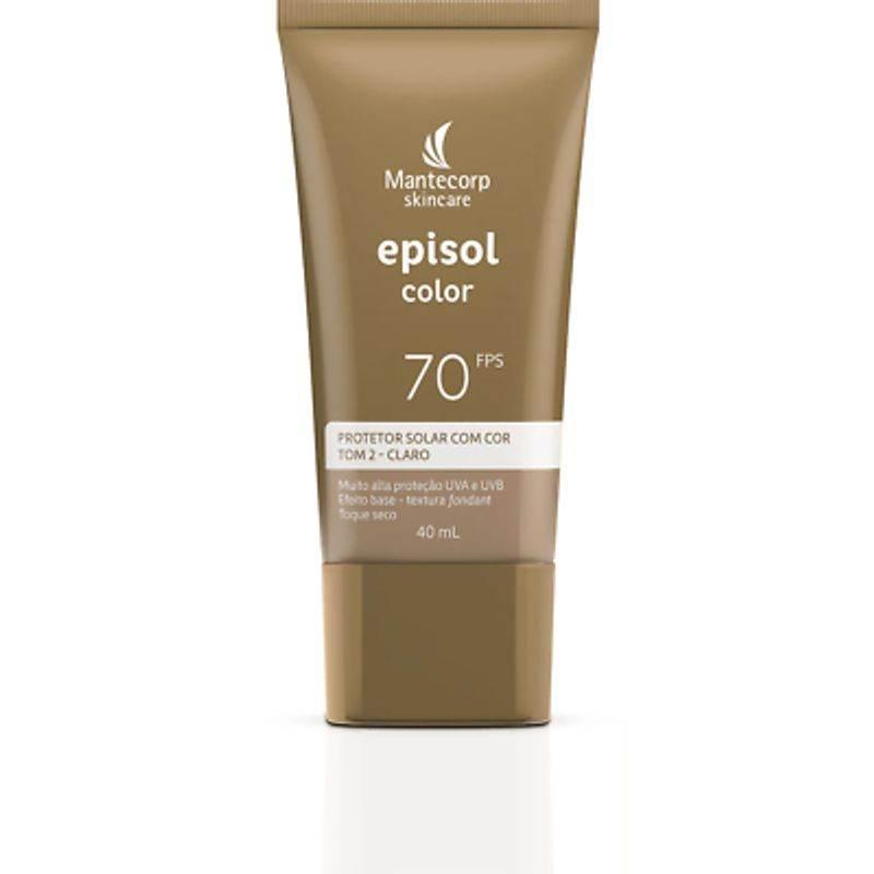 Protetor Solar Facial Episol Color FPS70 Tom 2 Claro com 40ml - Drogaria Poupa Centro