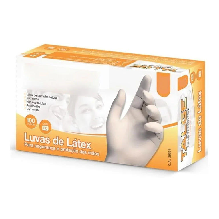 Luva Latex Talge C/100 M