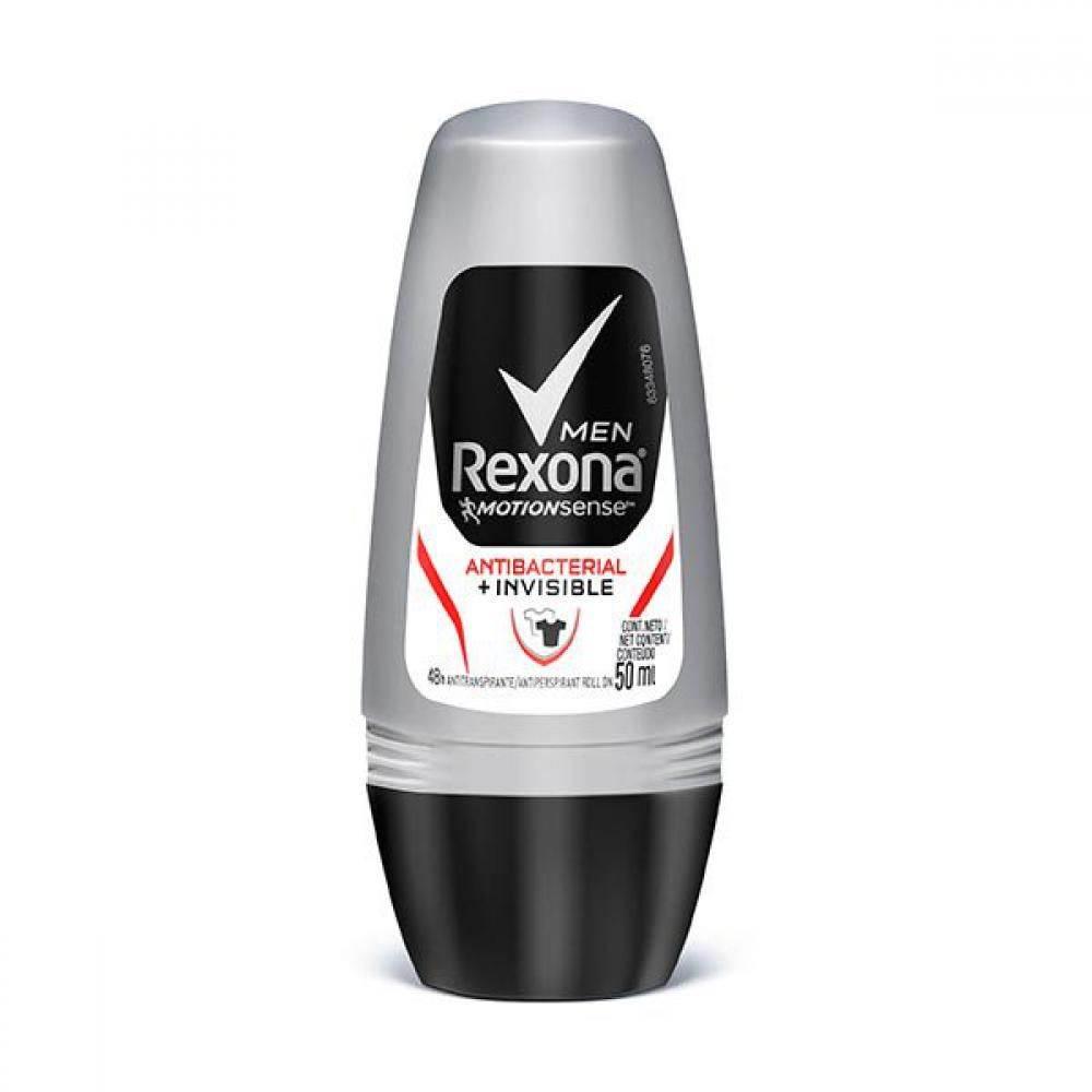 Desodorante Rexona Men Roll On Antibacterial + Invisible 50g - Drogaria Poupa Centro