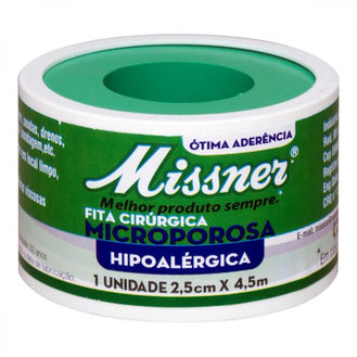 FITA MICROPOROSA BRANCO MISSNER 2,5cm X 4,5m